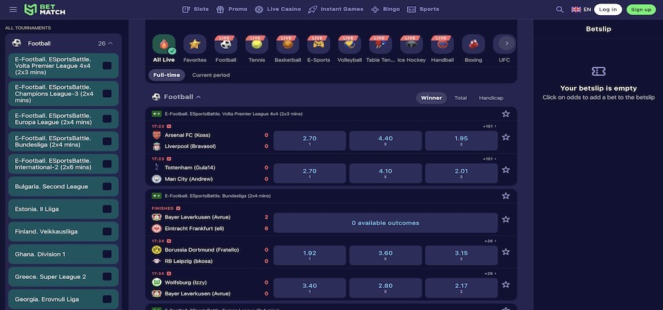 Live betting at Betmatch hu